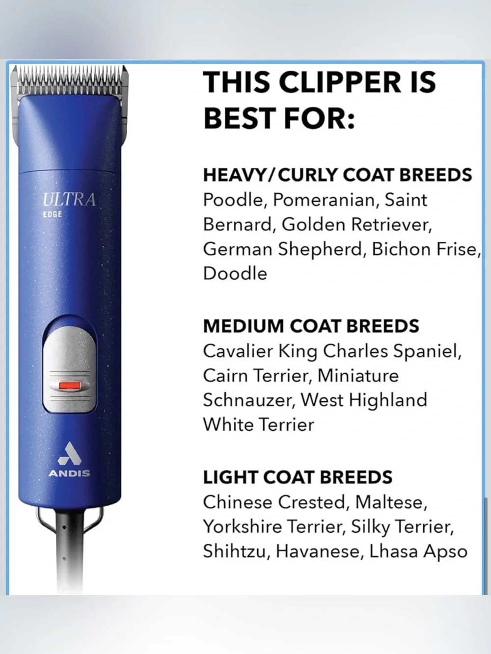 Andis ProClip AGC Super 2-Speed+ Professional Dog Grooming Clippers